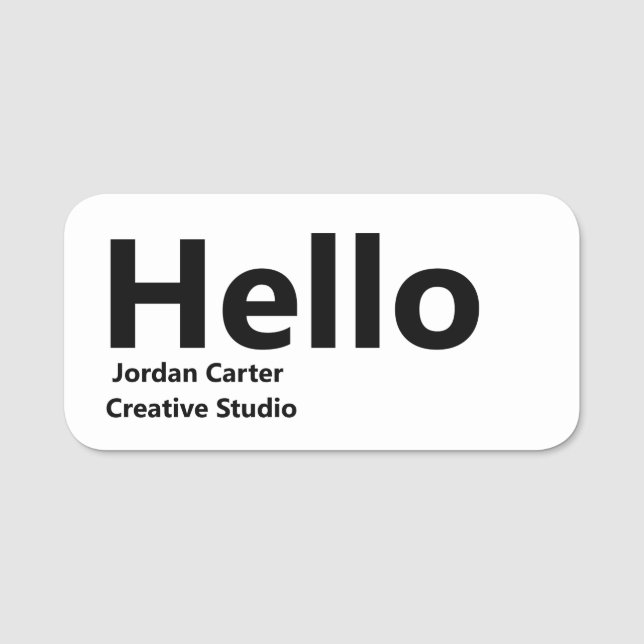 Modern Blå Minimalistisk Stilren Professionell Des Namnbricka (Framsida)