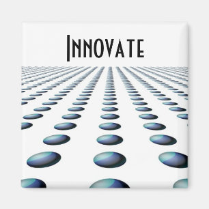 Modern Blå Mönstrad Design - Förnya Magnet