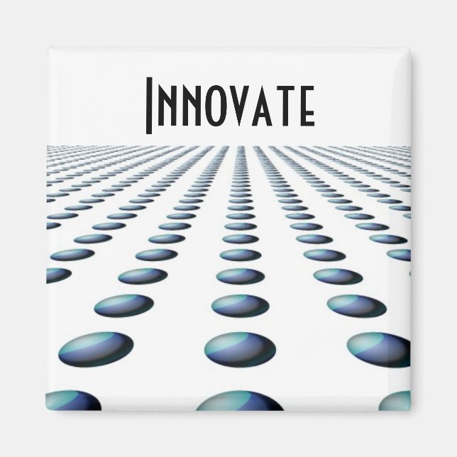 Modern Blå Mönstrad Design - Förnya Magnet (Framsidan)