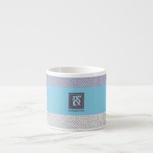 Modern blå mosaik i Färg Espressomugg