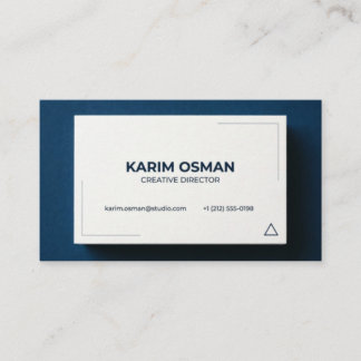 Modern Blå Namn Kort med Geometrisk Design -