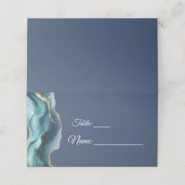 Modern blå och guld examensbord placeringskort