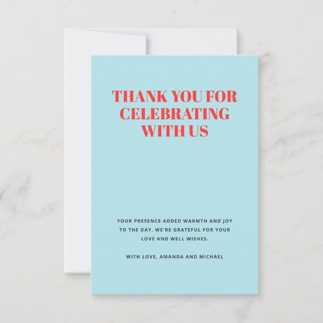 Modern blå och röd tack kort (Framsida)