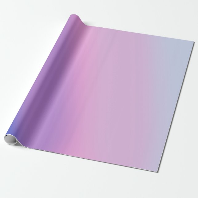 Modern Blå och Rosa Gradient Drömmig Estetik Presentpapper (Utrullad)