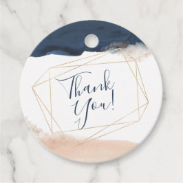 Modern Blå och Rosafärgad Tack Gåvor Etiketter