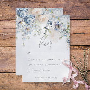 Modern blå och vit Blommigt OSA Kort