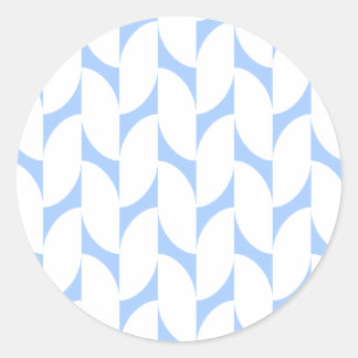Modern blå och vit geometrisk cirkelstämpel runt klistermärke