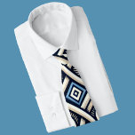 Modern blå och vit grekisk Meander mönster Slips<br><div class="desc">En modern och elegant blå och vit mönster Tie.</div>