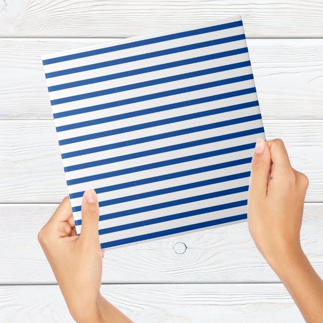 Modern blå och vit rand mönster kakelplatta (Modern blue and white stripe pattern tile
)