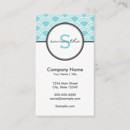 Modern blå och vit visitkort