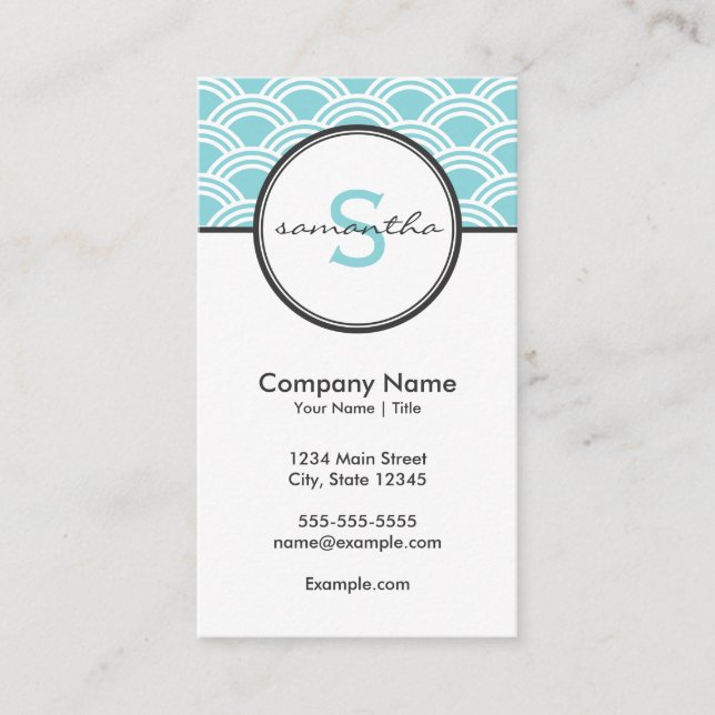 Modern blå och vit visitkort (Framsida)