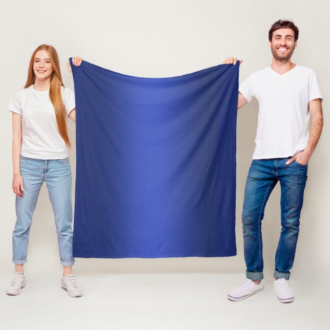 Modern blå övertoning Vattenfärggalaxi Fleecefilt (På plats)