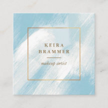 Modern blå penseldrag Guld Ram-kvadratiskt kvadrat