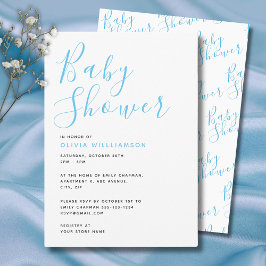 Modern Blå Pojke Baby Shower Inbjudningar