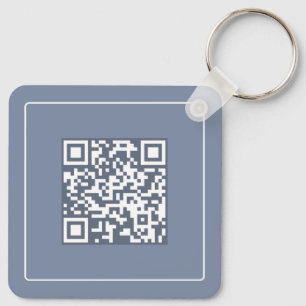 Modern blå QR-kod - Affärsfrämjande Nyckelring