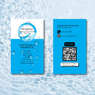 Modern Blå QR-kod Anpassningsbar Trycktorkning Visitkort