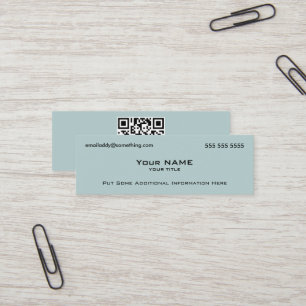 Modern blå QR-kod Mini Visitkort