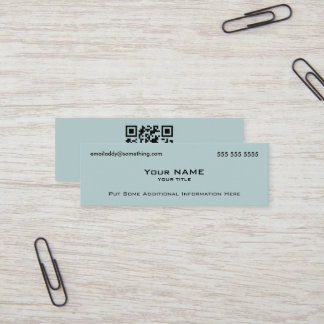 Modern blå QR-kod Mini Visitkort
