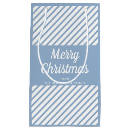 Modern Blå Ränder Script God Jul
