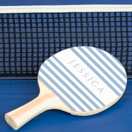 Modern Blå Randig Anpassat Namn Pingisracket