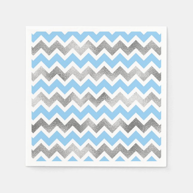 Modern blå Silver-babblöjor Pappersservett (Framsidan)