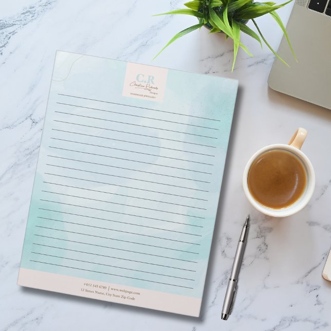 Modern blå skalvattensfärg anteckningsblock (Skapare uppladdad)