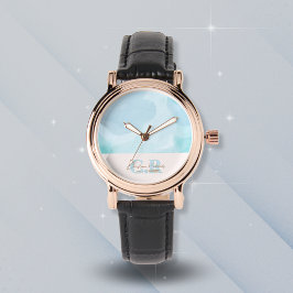 Modern blå skalvattensfärg armbandsur