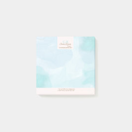 Modern blå skalvattensfärg post-it block