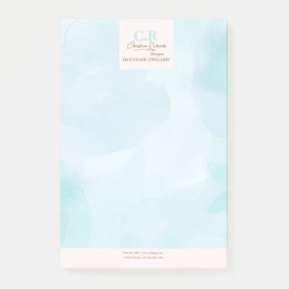 Modern blå skalvattensfärg post-it block