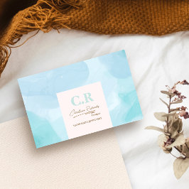 Modern blå skalvattensfärg visitkort