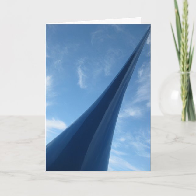 Modern blå skulptur kort (Framsida)