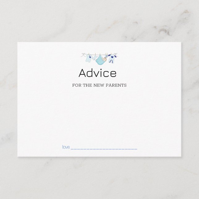 Modern blå slutlinje för de nya föräldrarna rådkort (Framsida)