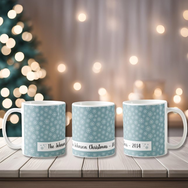 Modern blå snöflakkaffe Mugg (Skapare uppladdad)