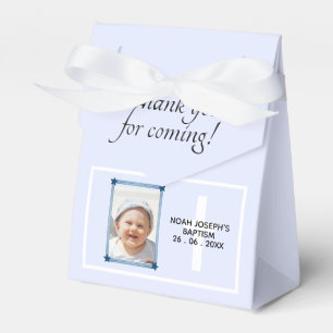 Modern blå TACK FÖR KOMMANDE Baptism Presentaskar