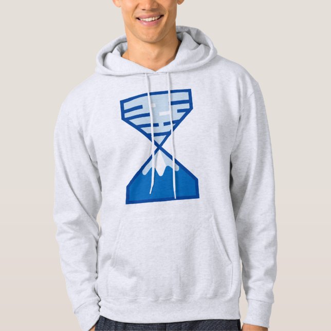 Modern Blå Timglas Berg Natur Hoodie (Framsida)