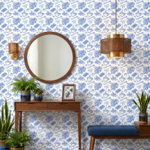 Modern Blå Toile Cacao och Chokladmönster