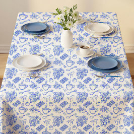 Modern Blå Toile Cacao och Chokladmönster