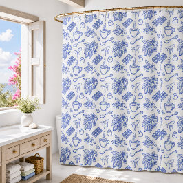 Modern blå toile kakao och chokladsmönster