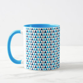 Modern blå trianglar Geometric Mugg
