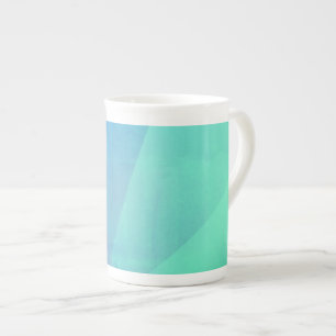 Modern blå &turkos Geometrisk gradering Benporslin Mugg