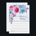 Modern blå vattenfärgsadapter för Blommigt Bröllop Rådkort<br><div class="desc">Romantiskt och modernt bröllop-kort med blommigt vattenfärgsdesign i blek blå bakgrund.</div>