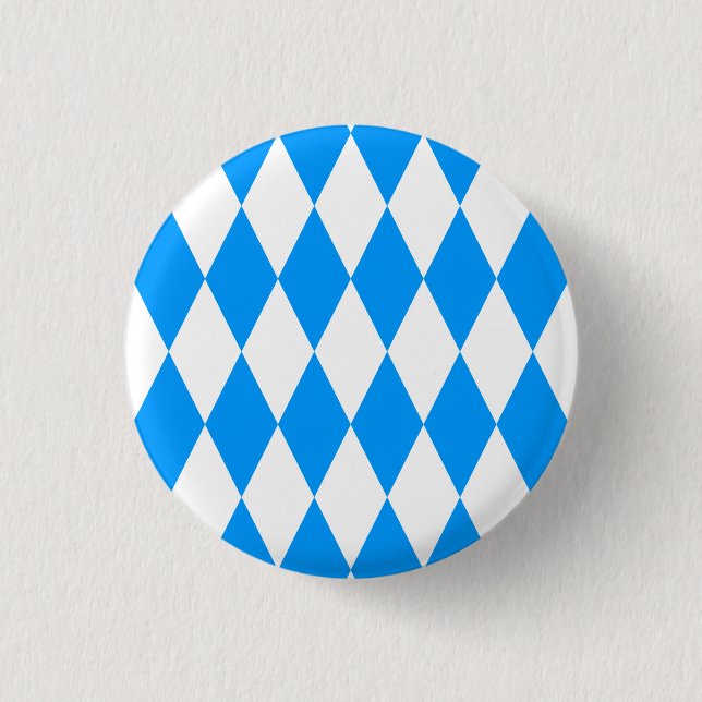 Modern blå vit fräsch bavaria-mönster knapp (Framsida)