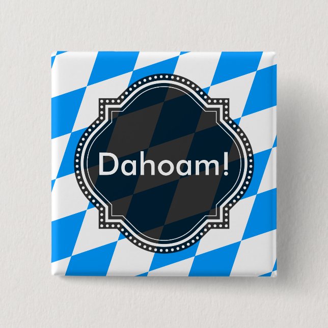 Modern blå vit fräsch bavaria-mönster knapp (Framsida)