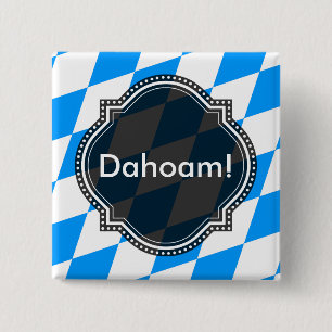 Modern blå vit fräsch bavaria-mönster knapp