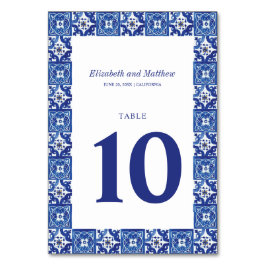 Modern Blå Vit Medelhavshustru Bordsnummer