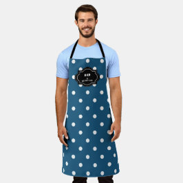 Modern blå vit polka dots Pappa är den bästa kocke