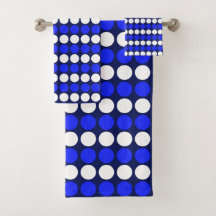 Modern blå vit prickad Rand på marinblå