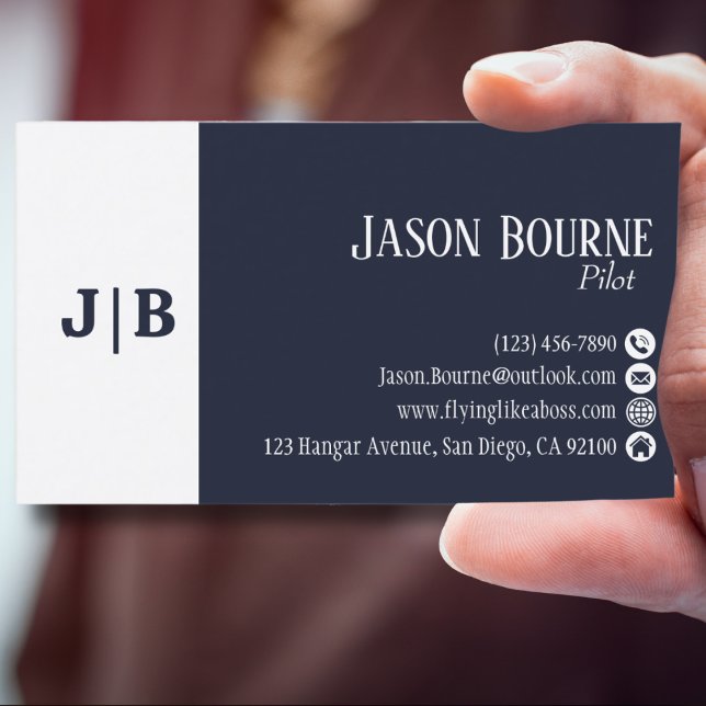 Modern blå vit Professionell QR-kod enkel Visitkort (Skapare uppladdad)