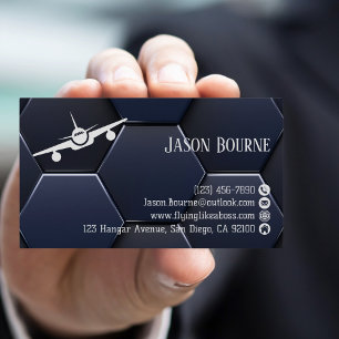 Modern Blå Vit Professionell QR-kod Visitkort