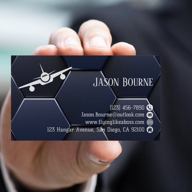 Modern blå vit Professionell QR-kod Visitkort (Skapare uppladdad)